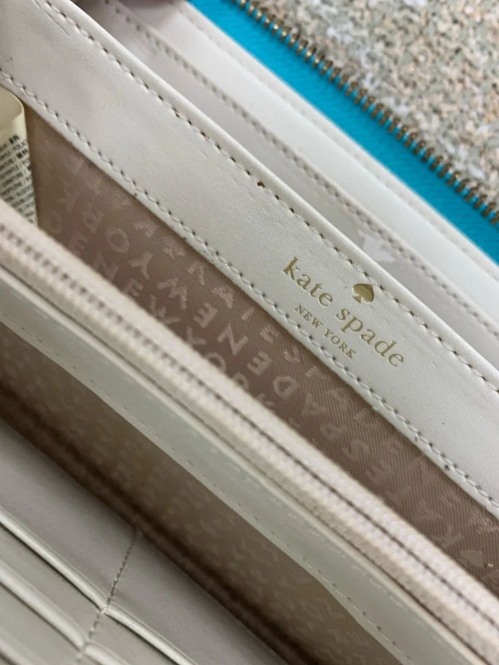 kate spade Turquoise Patent Zip-Around Wallet with Perforated Detail - Picture 6 of 10